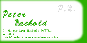 peter machold business card